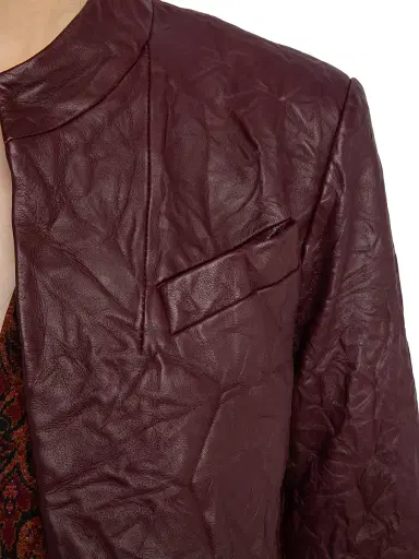 Zadig & Voltaire Women's Veryn Leather Blazer - Burgundy - Size Small | Thumbnail 6