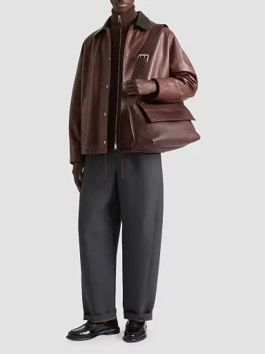 Givenchy Men's Fold Bag in Grained Leather - Ebony Brown | Thumbnail 2