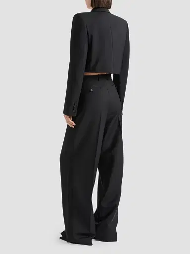 Givenchy Women's Double Pleat Tuxedo Pants in Wool and Mohair - Black - Size 10 | Thumbnail 4 Givenchy Women's Double Pleat Tuxedo Pants in Wool and Mohair - Black - Size 10 | Thumbnail 4