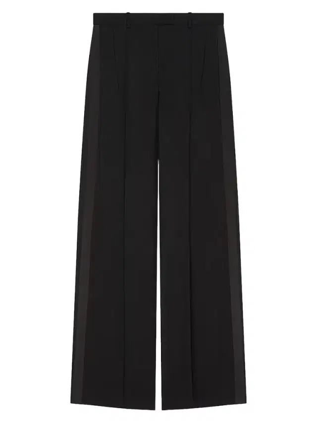 Givenchy Women's Double Pleat Tuxedo Pants in Wool and Mohair - Black
