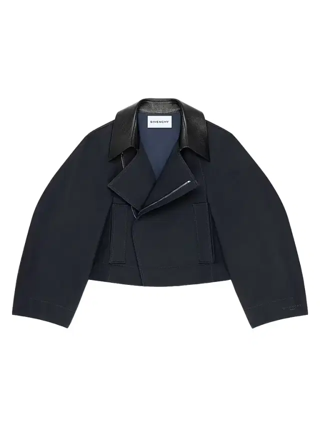 Givenchy Women's Cropped Peacoat in Cotton and Wool - Dark Navy