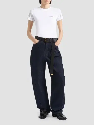 Givenchy Women's Slim T-Shirt in Cotton with Embroidery - White | Thumbnail 2