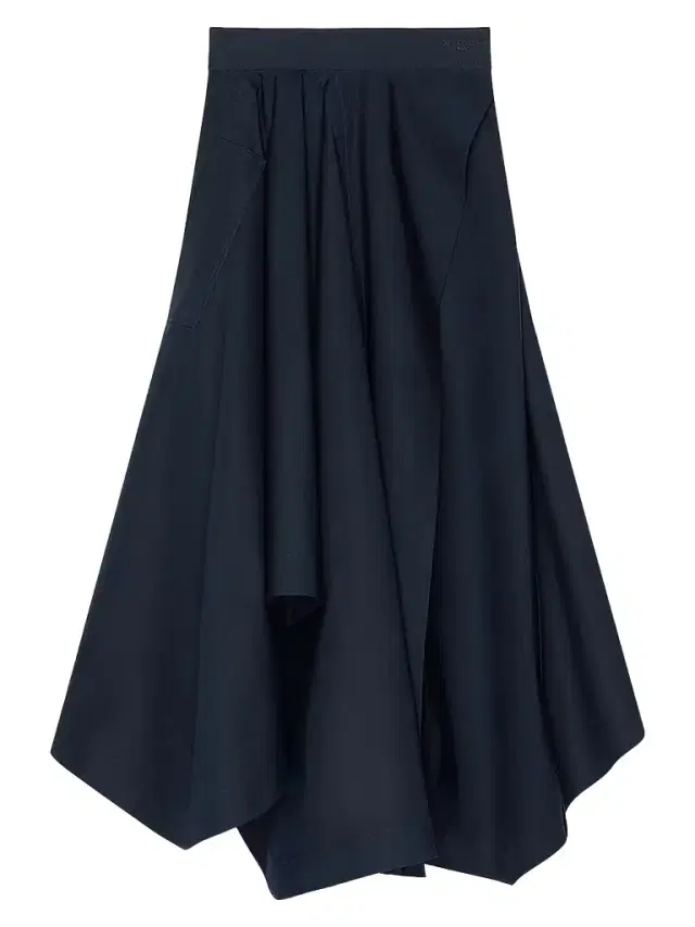 Givenchy Women's Long Asymmetric Skirt in Poplin - Dark Blue