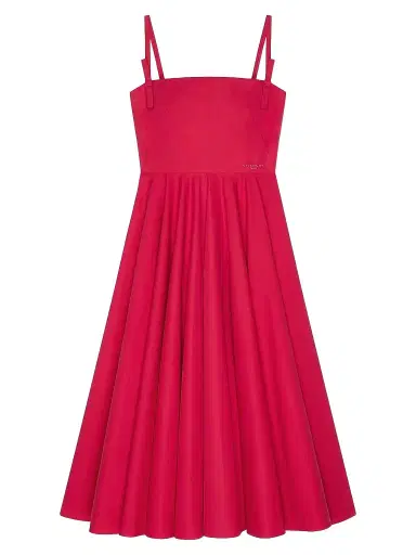 Givenchy Women's Sliced Long Dress in Poplin with Bows - Lipstick Pink - Size 10 | Thumbnail 1