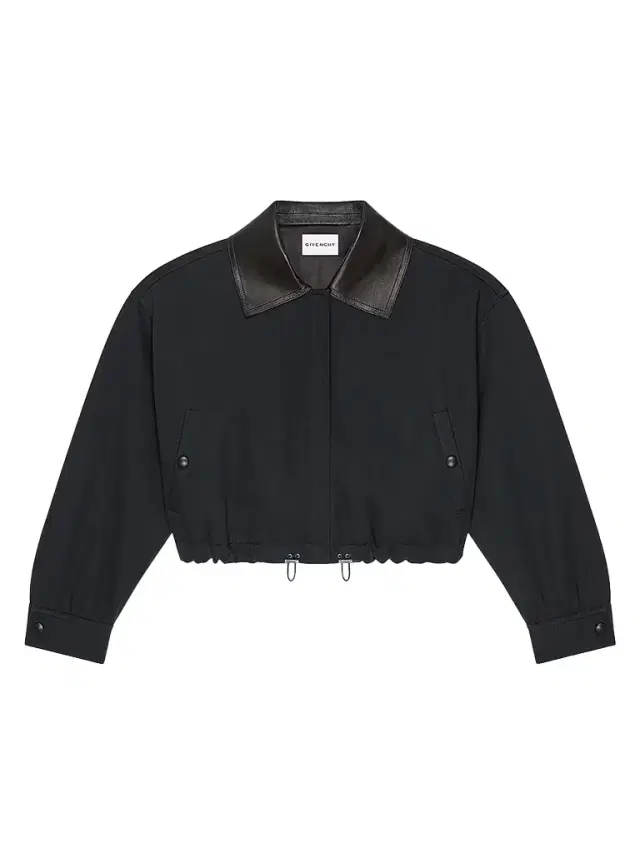 Givenchy Women's Jacket in Cotton and Wool with Leather Collar - Black