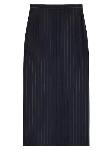 Givenchy Women's Midi Striped Skirt in Wool - Dark Navy - Size 10 | Thumbnail 1 Givenchy Women's Midi Striped Skirt in Wool - Dark Navy - Size 10 | Thumbnail 1
