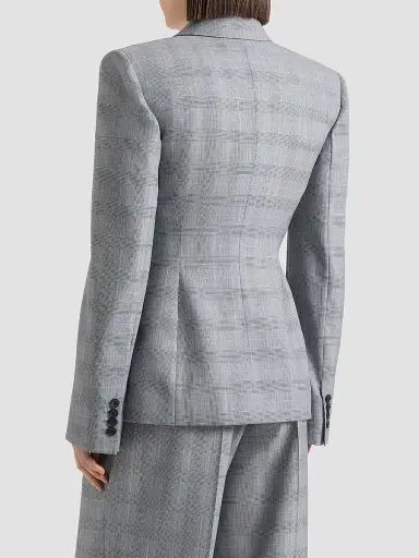 Givenchy Women's Double-Breasted Checked Jacket in Wool | Thumbnail 4 Givenchy Women's Double-Breasted Checked Jacket in Wool | Thumbnail 4