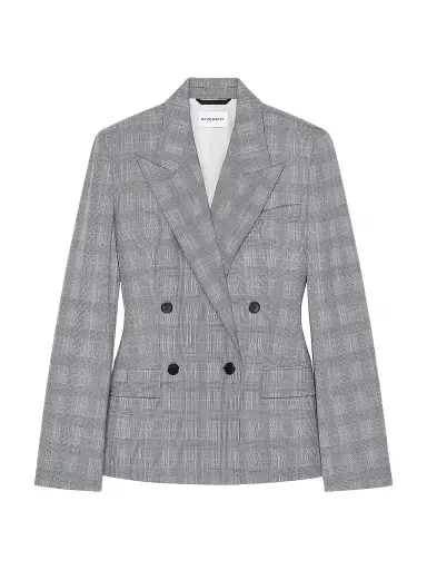 Givenchy Women's Double-Breasted Checked Jacket in Wool | Thumbnail 1 Givenchy Women's Double-Breasted Checked Jacket in Wool | Thumbnail 1