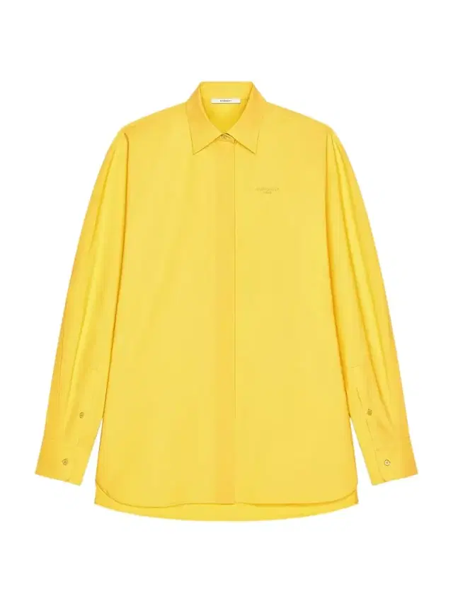 Women's Cocoon Shirt in Poplin with Paris Embroidery - Golden Yellow