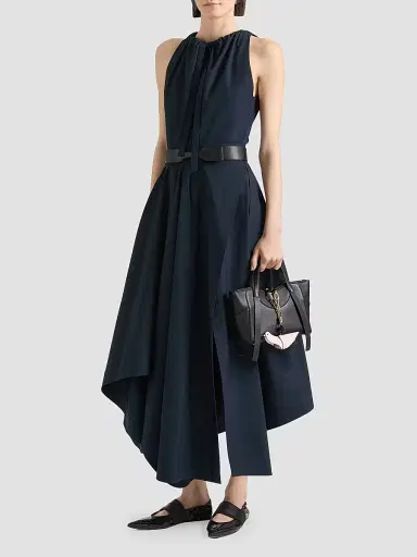Givenchy Women's Long Asymmetric Dress in Poplin with Bow - Dark Blue - Size 12 | Thumbnail 2 Givenchy Women's Long Asymmetric Dress in Poplin with Bow - Dark Blue - Size 12 | Thumbnail 2