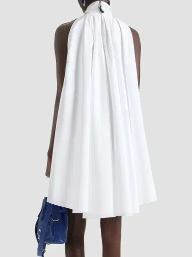 Givenchy Women's Mini Dress in Poplin with Bow - White - Size 12 | Thumbnail 4