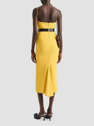 Givenchy Women's Straps Dress with Draped Back - Golden Yellow - Size 10 | Thumbnail 4