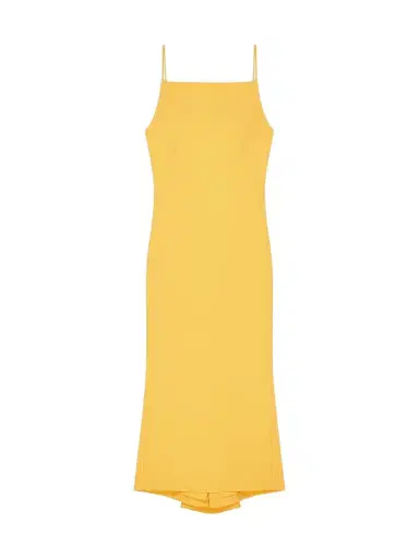 Givenchy Women's Straps Dress with Draped Back - Golden Yellow - Size 10 | Thumbnail 1