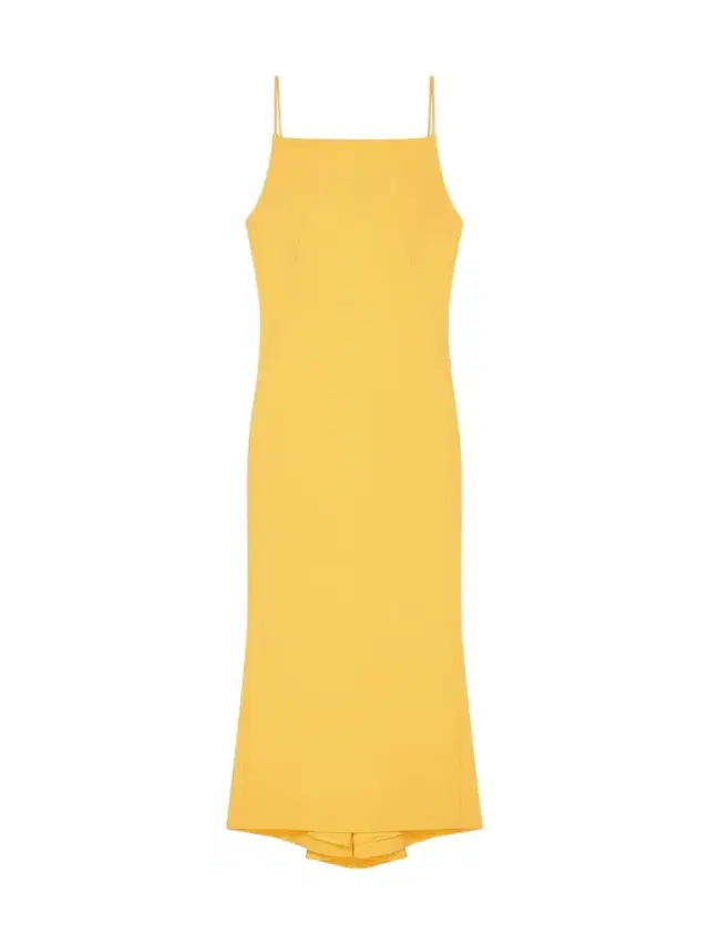 Women's Straps Dress with Draped Back - Golden Yellow
