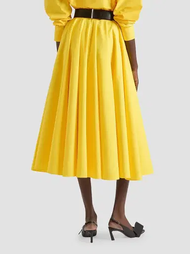 Givenchy Women's Long Circular Skirt in Poplin - Golden Yellow - Size 10 | Thumbnail 4
