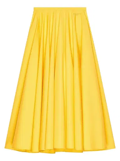 Givenchy Women's Long Circular Skirt in Poplin - Golden Yellow - Size 10 | Thumbnail 1