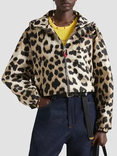 Givenchy Women's Windbreaker in Leopard Jacquard - Beige - Size 12 | Thumbnail 3