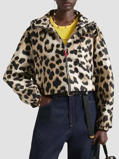 Givenchy Women's Windbreaker in Leopard Jacquard - Beige - Size 12 | Thumbnail 4