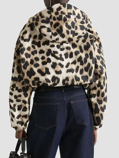 Givenchy Women's Windbreaker in Leopard Jacquard - Beige - Size 12 | Thumbnail 5