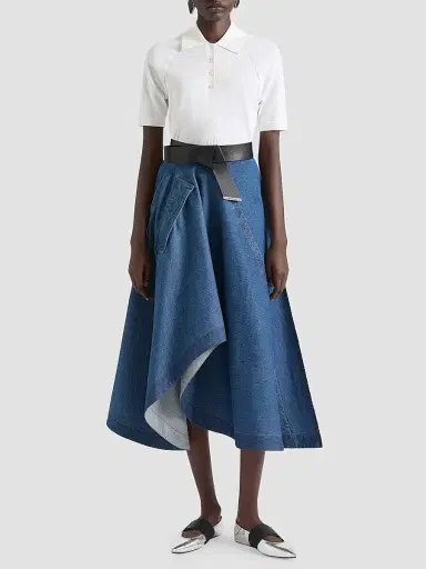 Givenchy Women's Long Asymmetric Skirt in Denim - Medium Blue - Size 12 | Thumbnail 2 Givenchy Women's Long Asymmetric Skirt in Denim - Medium Blue - Size 12 | Thumbnail 2