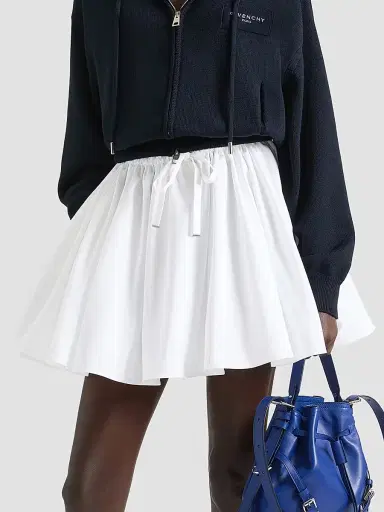 Givenchy Women's Mini Pleated Skirt in Poplin - White - Size 12 | Thumbnail 3 Givenchy Women's Mini Pleated Skirt in Poplin - White - Size 12 | Thumbnail 3