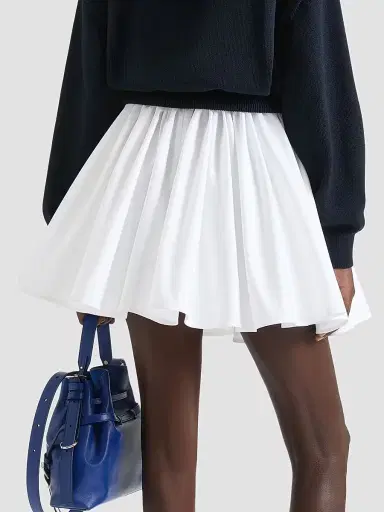 Givenchy Women's Mini Pleated Skirt in Poplin | Thumbnail 4