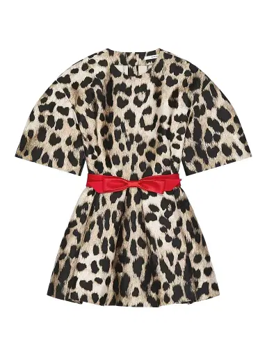 Givenchy Women's Cocoon Mini Dress in Leopard Jacquard - Beige - Size 8 | Thumbnail 1