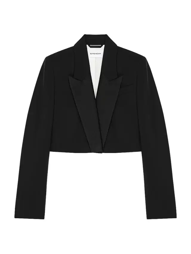 Givenchy Women's Cropped Jacket in Wool and Mohair - Black
