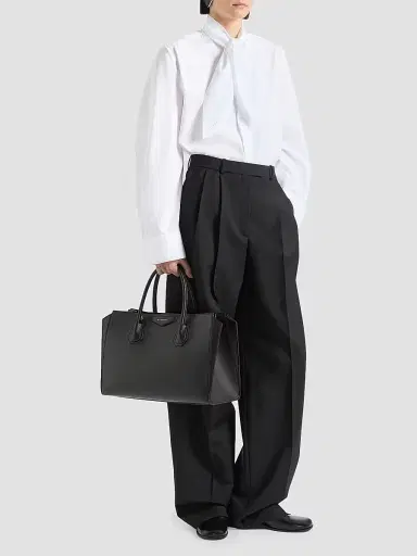Givenchy Women's Cocoon Shirt in Poplin with Bow - White - Size 12 | Thumbnail 2