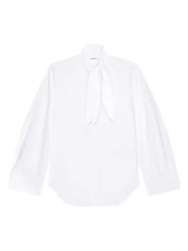 Givenchy Women's Cocoon Shirt in Poplin with Bow - White - Size 12 | Thumbnail 1