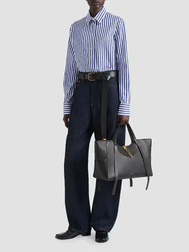 Givenchy Women's Striped Shirt in Poplin - Electric Blue White - Size 12 | Thumbnail 2 Givenchy Women's Striped Shirt in Poplin - Electric Blue White - Size 12 | Thumbnail 2