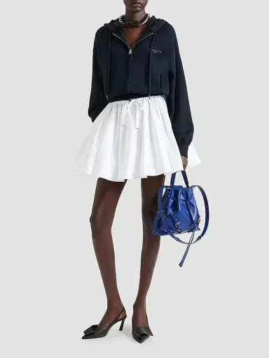 Givenchy Women's Zipped Hoodie in Wool and Cotton with Paris - Navy - Size XS | Thumbnail 2