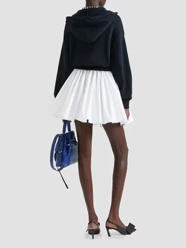 Givenchy Women's Zipped Hoodie in Wool and Cotton with Paris - Navy - Size XS | Thumbnail 3