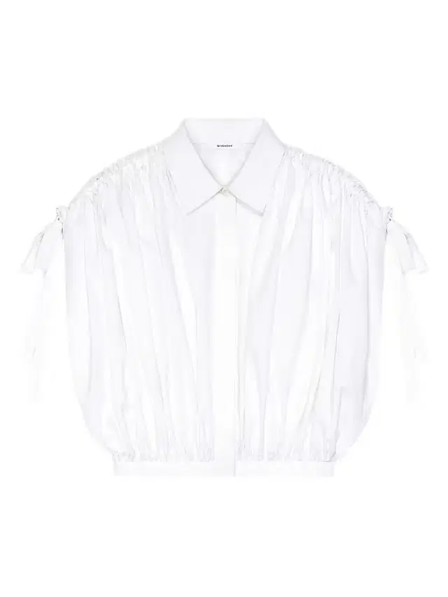 Givenchy Women's Cropped Shirt in Poplin with Ruched Details - White