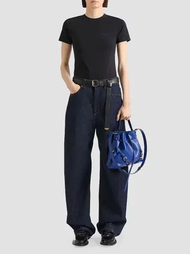 Givenchy Women's Slim T-Shirt in Cotton with Embroidery - Black | Thumbnail 2