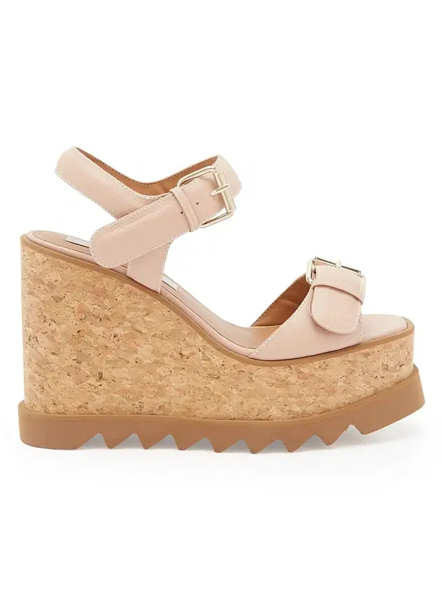 Stella McCartney Women's Sneakelyse 120MM Buckle Wedge Sandals - Blush