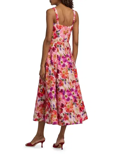 Saloni Women's Sabrina Floral Midi-Dress - Kinjaro Garden Large - Size 12 | Thumbnail 5 Saloni Women's Sabrina Floral Midi-Dress - Kinjaro Garden Large - Size 12 | Thumbnail 5
