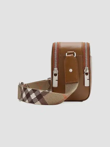 Burberry Men's Pop Check Mini Case Crossbody Bag - Finch Brown Hazel | Thumbnail 2