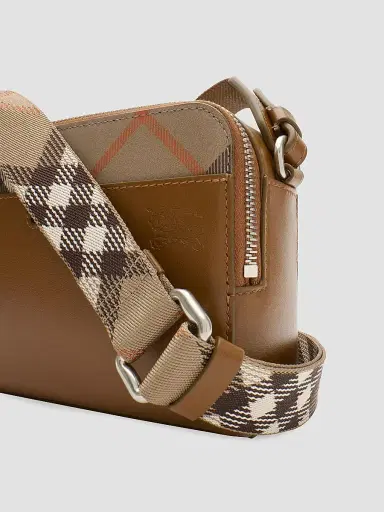 Burberry Men's Pop Check Mini Case Crossbody Bag - Finch Brown Hazel | Thumbnail 4