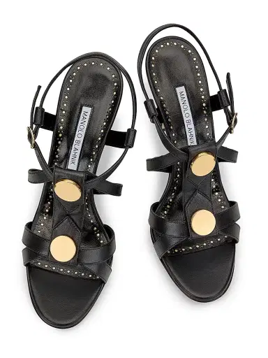 Manolo Blahnik Women's Giza 105MM Leather Sandals | Thumbnail 4