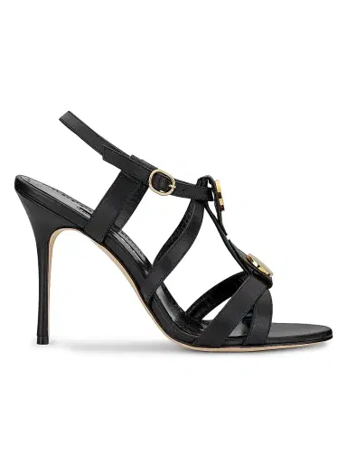 Manolo Blahnik Women's Giza 105MM Leather Sandals | Thumbnail 1