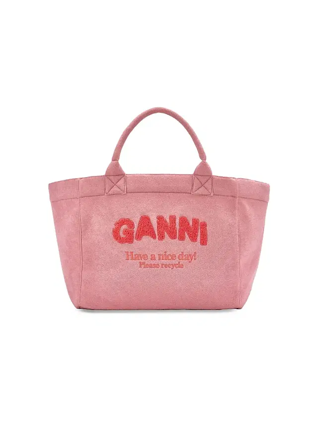Ganni Women's  Logo Shopper Tote Bag - Parfait Pink