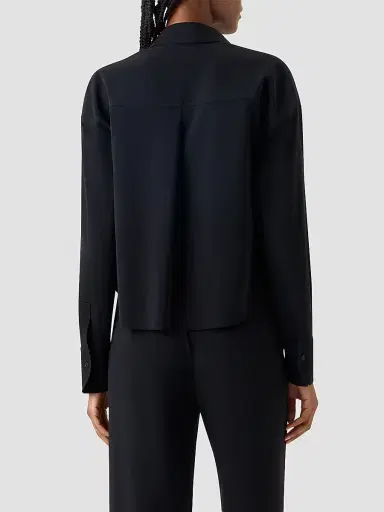 Akris punto Women's 3D Floral Patch Blouse - Black - Size 16 | Thumbnail 3