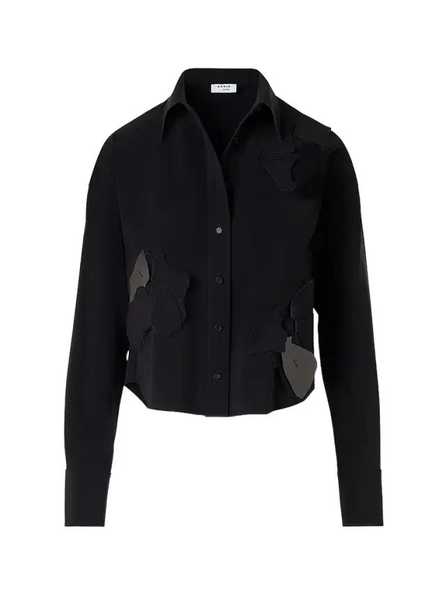 Akris punto Women's 3D Floral Patch Blouse - Black