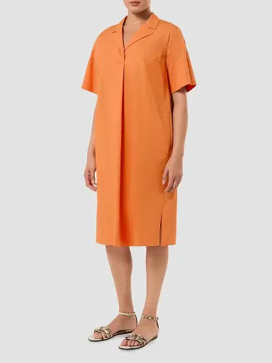 Marina Rinaldi Women's Cotton Poplin Dress - Tangerine - Size 16 | Thumbnail 2 Marina Rinaldi Women's Cotton Poplin Dress - Tangerine - Size 16 | Thumbnail 2