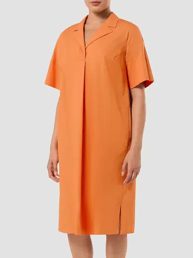 Marina Rinaldi Women's Cotton Poplin Dress - Tangerine - Size 16 | Thumbnail 4 Marina Rinaldi Women's Cotton Poplin Dress - Tangerine - Size 16 | Thumbnail 4