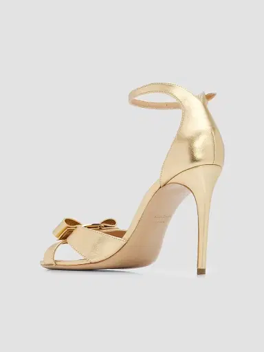 Ferragamo Women's Roxy 1 95MM Metallic Sandals - Gold Lux Fondo Beige | Thumbnail 2