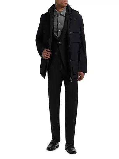 Emporio Armani Men's Nylon Parka Jacket - Blue Navy - Size 42 | Thumbnail 2 Emporio Armani Men's Nylon Parka Jacket - Blue Navy - Size 42 | Thumbnail 2