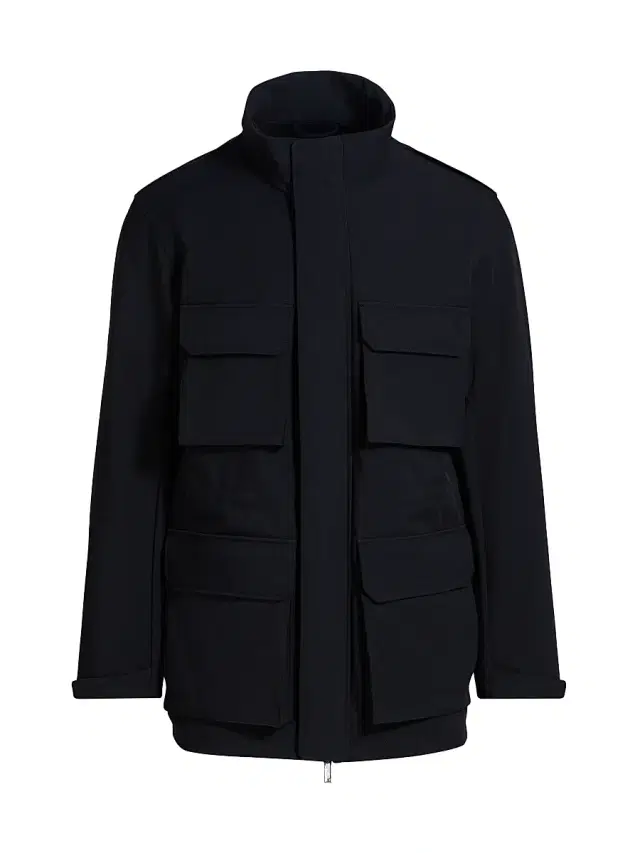 Men's Nylon Parka Jacket - Blue Navy