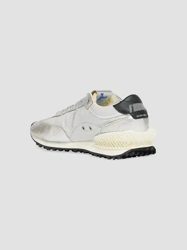 Golden Goose Men's Marathon Nylon & Leather Low-Top Sneakers - Silver Black - Size 6 | Thumbnail 4